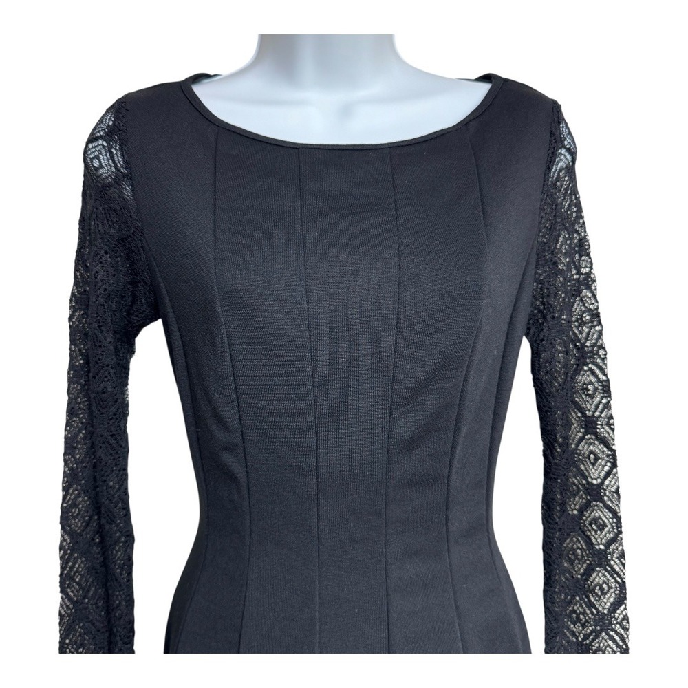 Catherine Malandrino Dress Black Long Sleeve Lace Fit & Flare size‎ 0 - Picture 5 of 10
